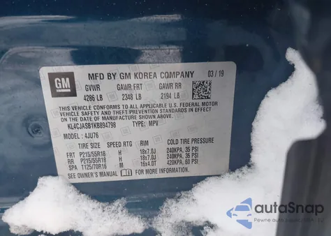 2019 Buick Encore Fwd Preferred z USA, uszkodzony, nr VIN KL4CJASB1KB894798